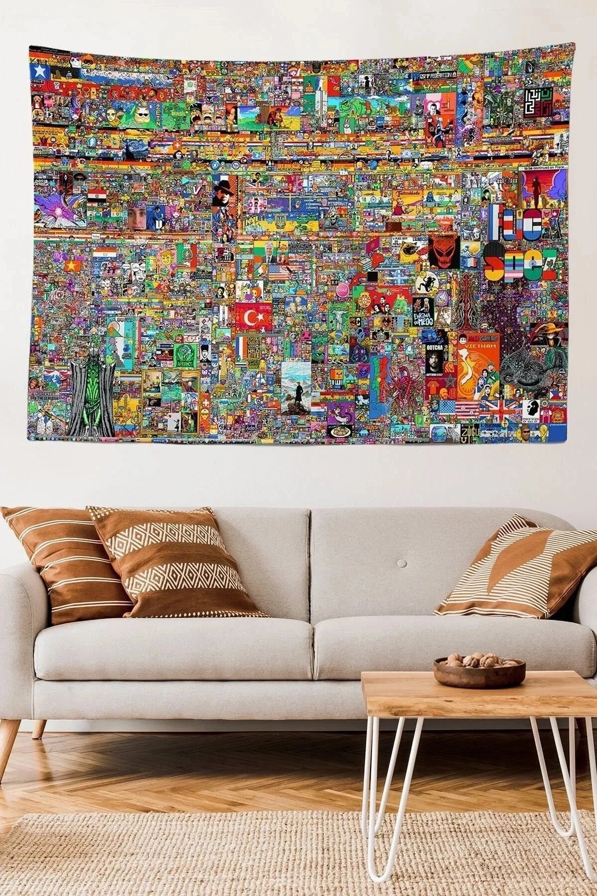 Reddit R/place Piksel Sanatı Duvar Örtüsü