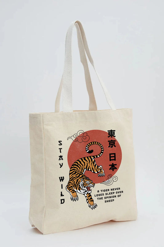 Fonksy Tiger Kanvas Omuz Çantası