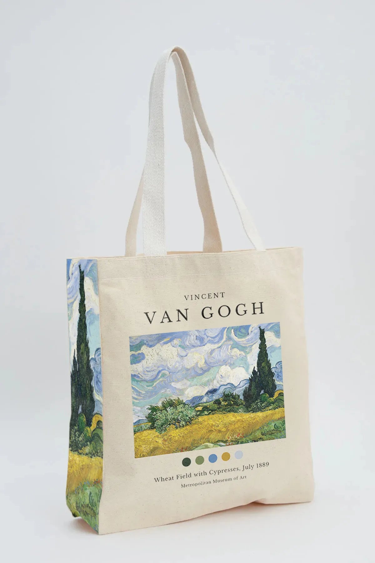 Fonksy Van Gogh Selvi Ağaçlı Kanvas Omuz Çantası