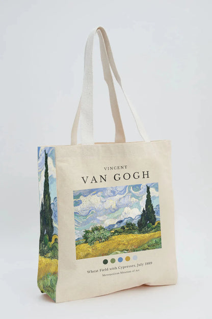 Fonksy Van Gogh Selvi Ağaçlı Kanvas Omuz Çantası
