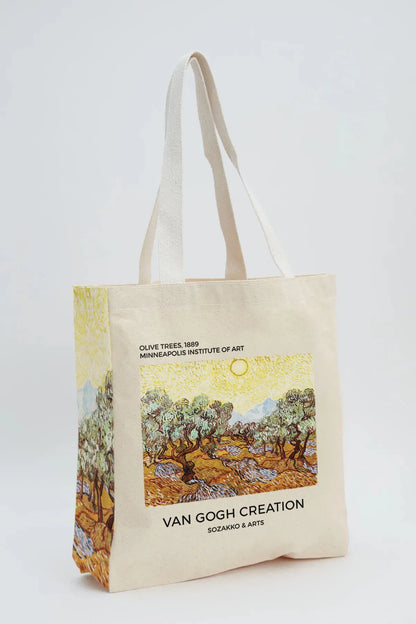 Fonksy Van Gogh Olive Trees Kanvas Omuz Çantası