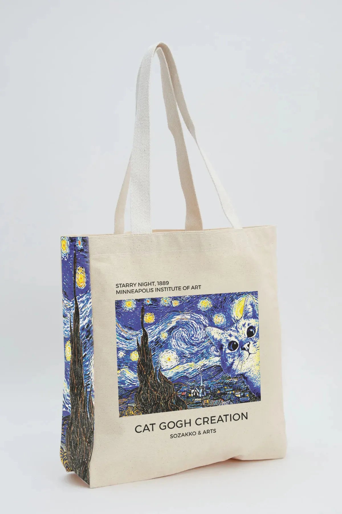 Fonksy Cat Gogh Creation Kanvas Omuz Çantası