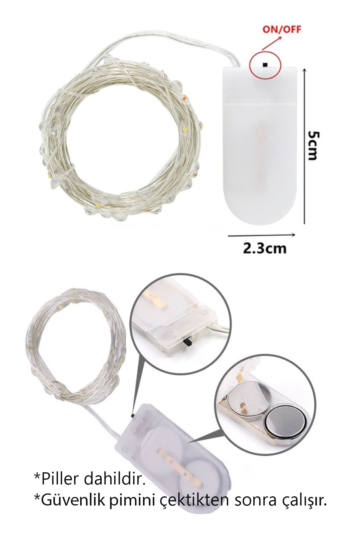 Peri Led Işık 3 Metre Gün Işığı, Kaliteli, Piller Dahil